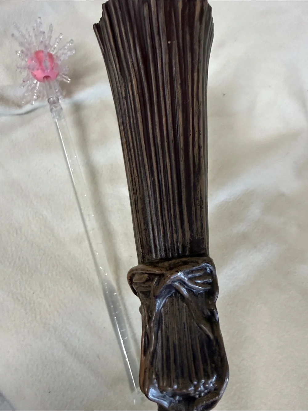 Amazon Brown Wood-Style Decorative Wand with Clear Accent